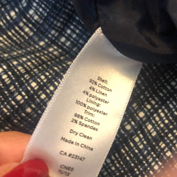 Talbots Tweed Sleeveless Sheath Dress cotton/linen blend navy SZ 10 - Picture 6 of 6